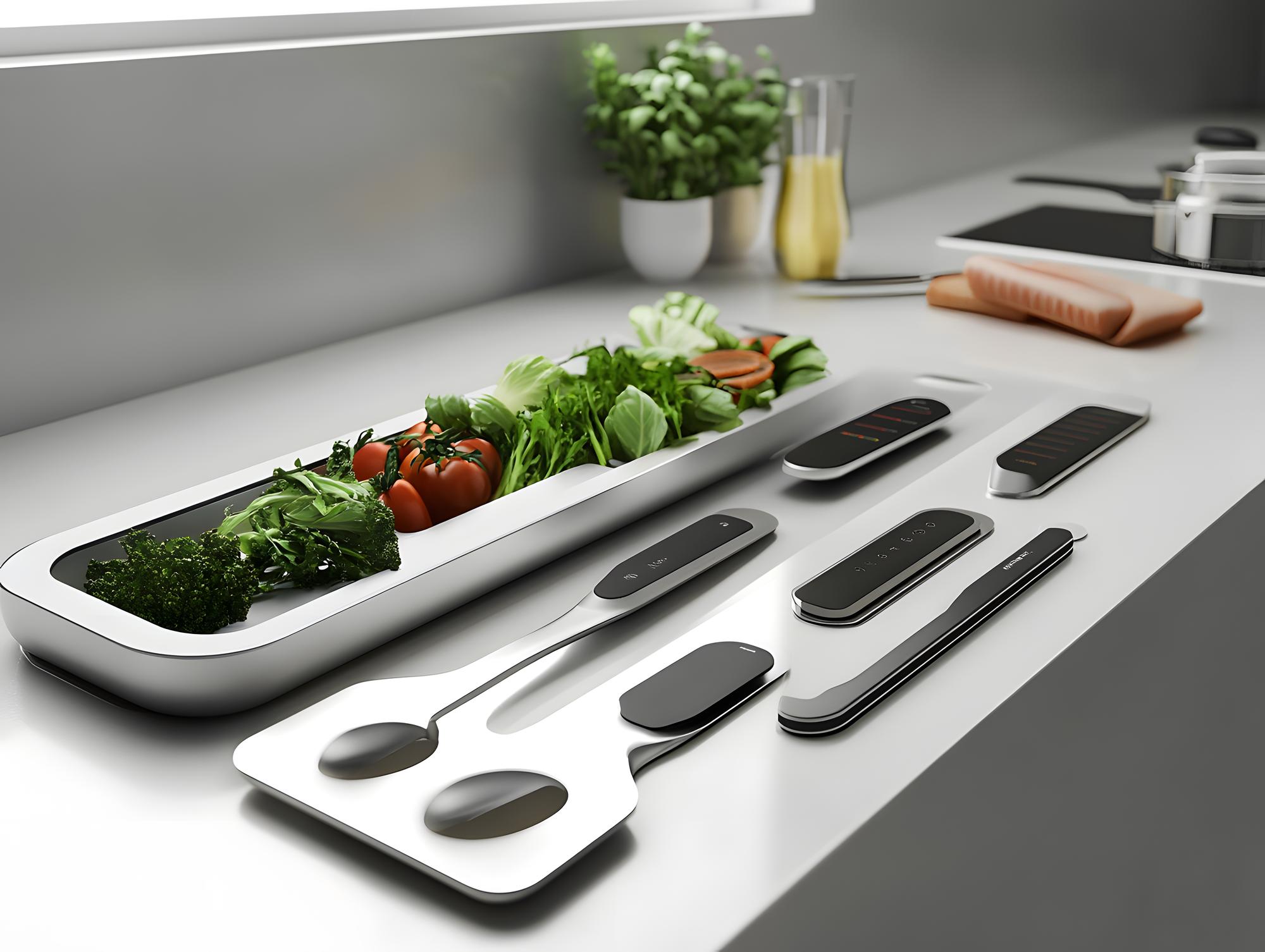studio kitchen workspace with utensils